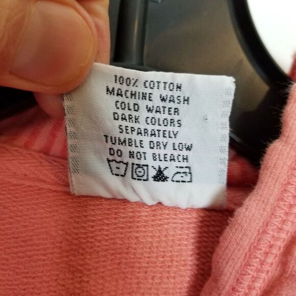 CMC by Color Me Cotton Women Hoodie Pullover Sz XL Peach Button Neck Boho USA - Picture 8 of 8